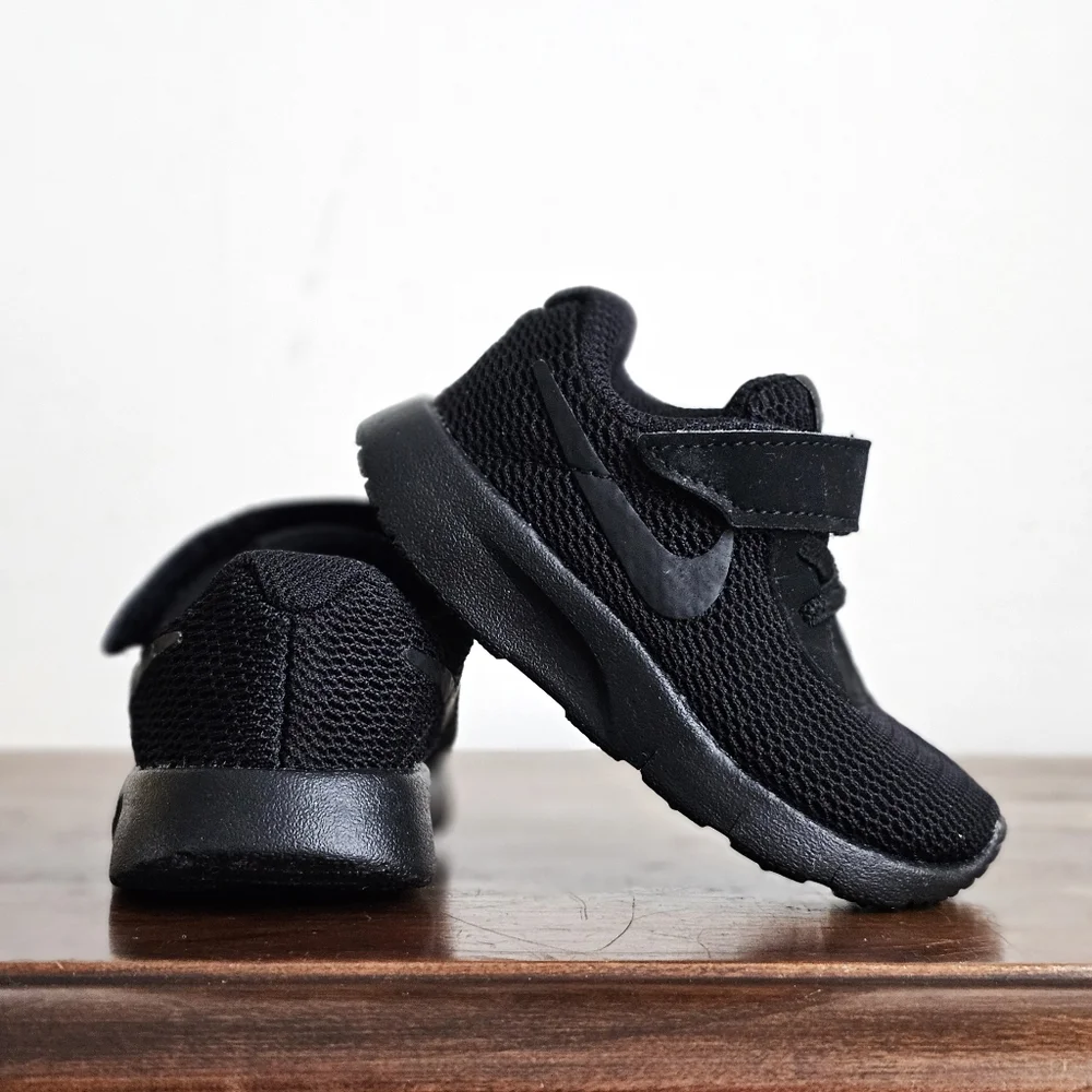 Nike Tanjun TDV Baby Toddler Sneakers – Black | Size 4C | Hook & Loop - Picture 8 of 11